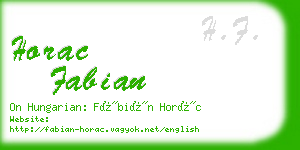 horac fabian business card
